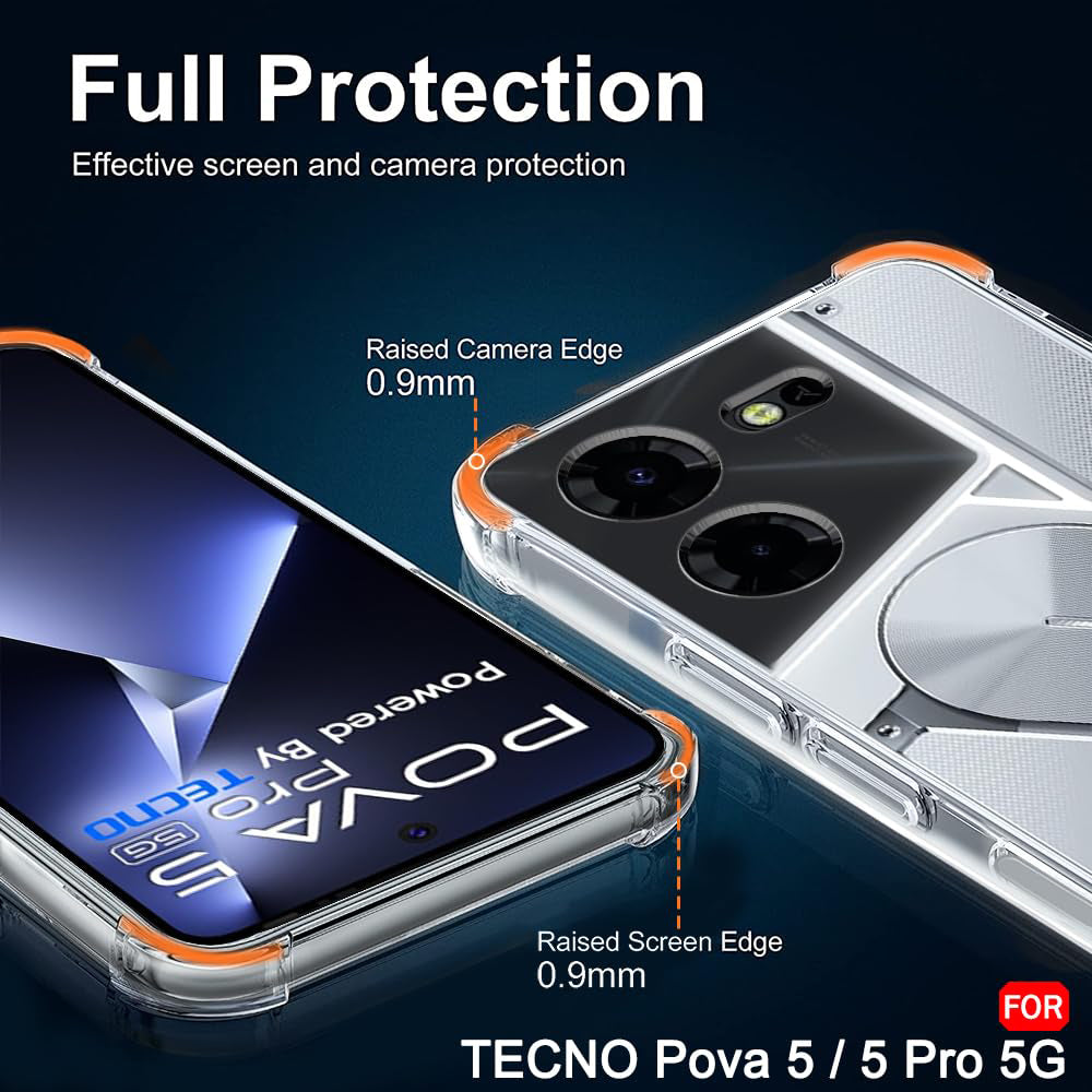Maska za Tecno Pova 5 Pro, Techsuit, Otporna na udarce, Prozirna