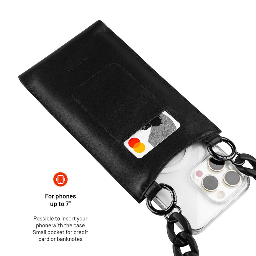 Univerzalna futrola za telefon max. 7 inča, Fixed, Venezia, Crna