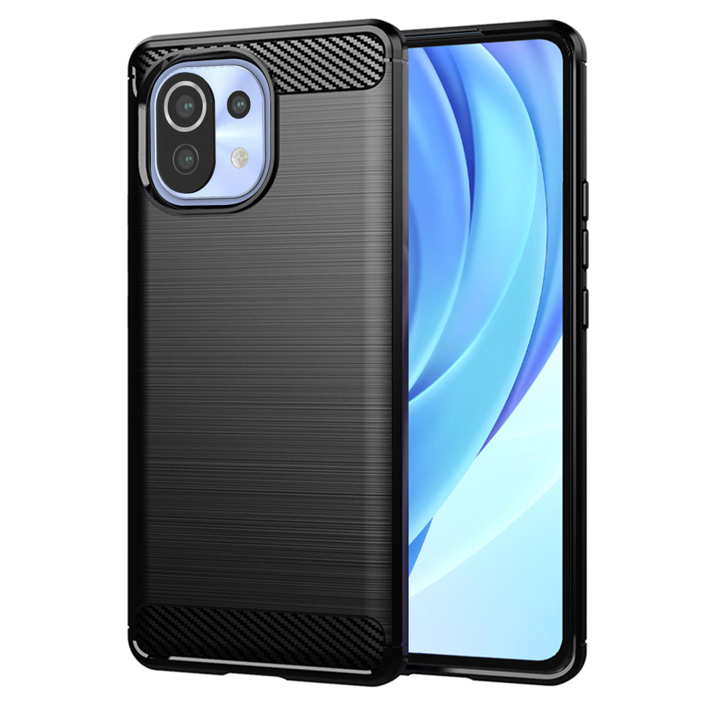 Maska za Xiaomi 11 Lite 5G NE / Mi 11 Lite 5G / 11 Lite, Techsuit, Karbon, Crna
