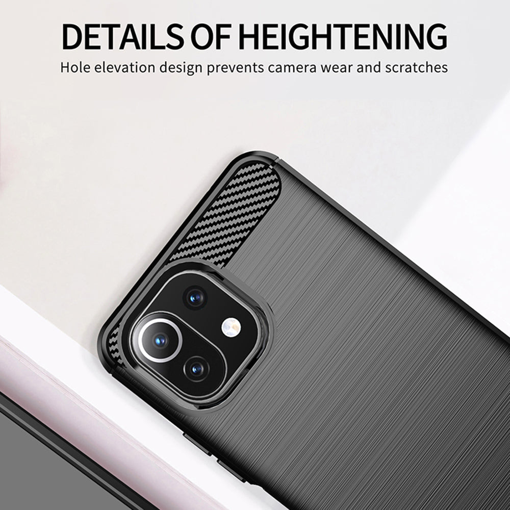 Maska za Xiaomi 11 Lite 5G NE / Mi 11 Lite 5G / 11 Lite, Techsuit, Karbon, Crna