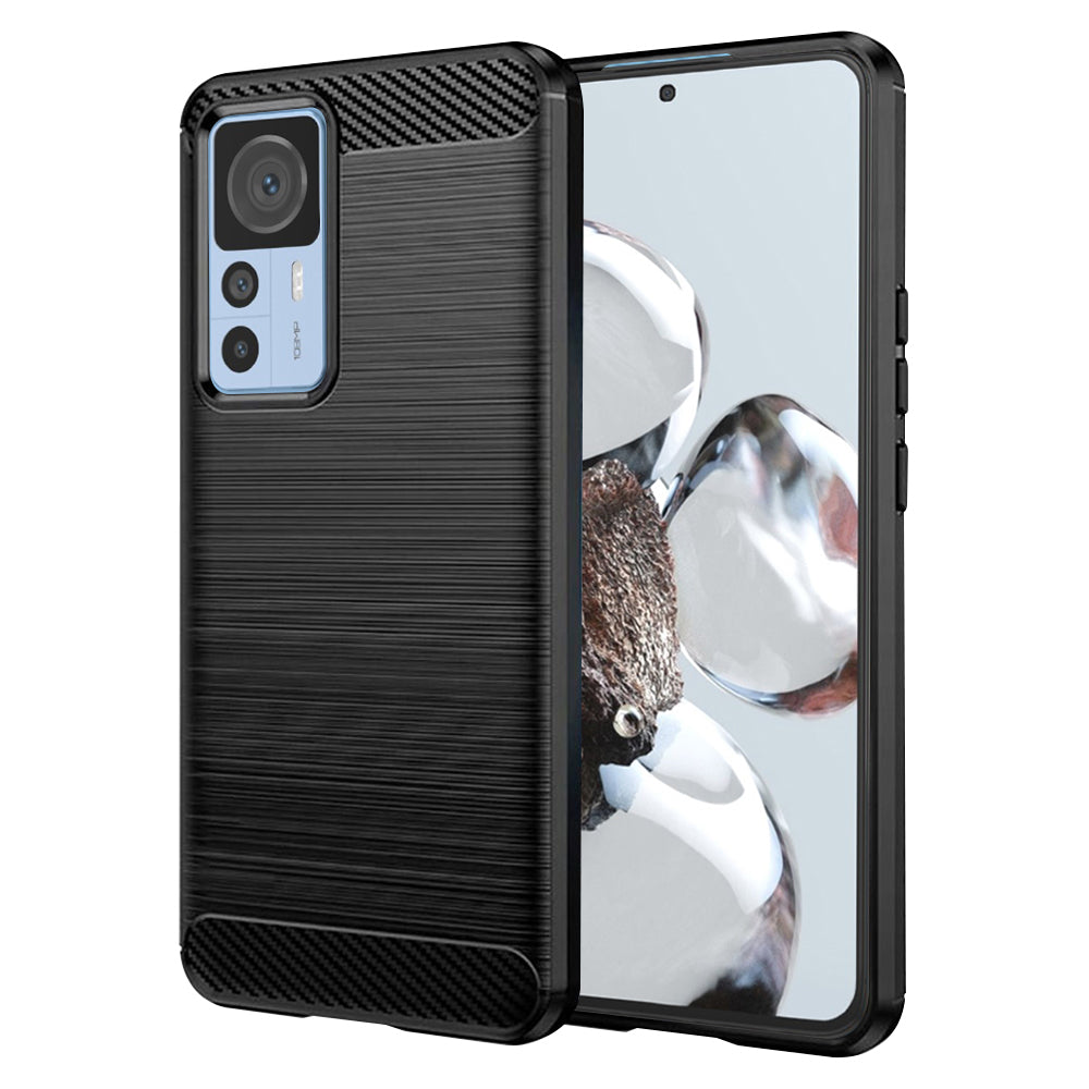 Maska za Xiaomi 12T / 12T Pro, Techsuit, Karbon, Crna