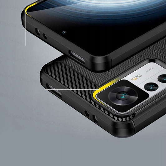 Maska za Xiaomi 12T / 12T Pro, Techsuit, Karbon, Crna