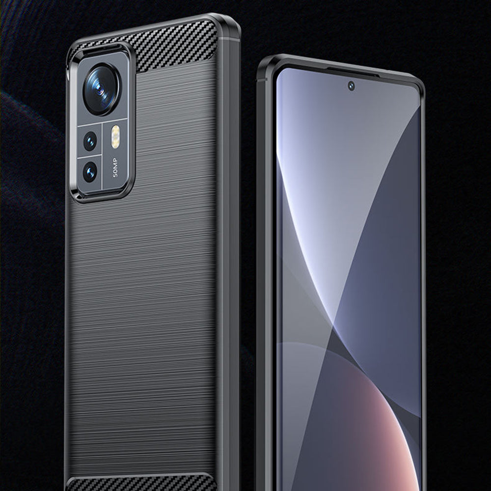 Maska za Xiaomi 12X / 12, Techsuit, Karbon, Crna