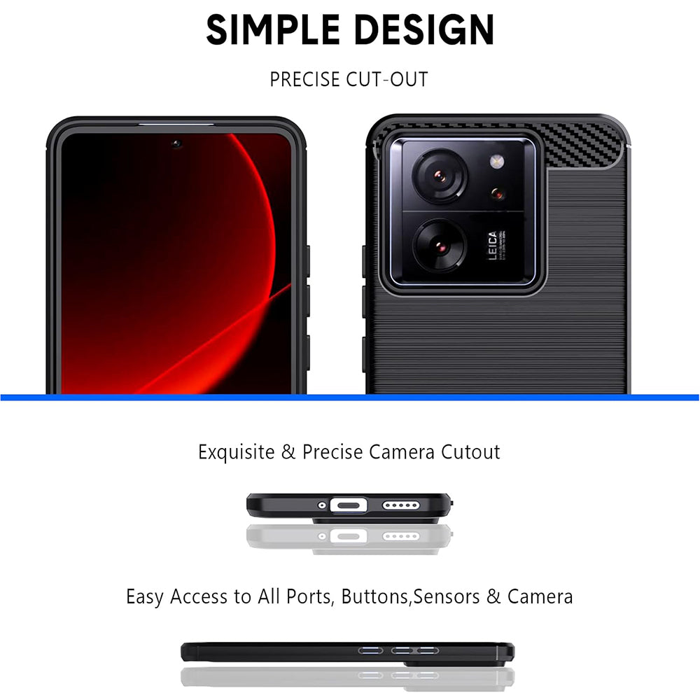 Maska za Xiaomi 13T Pro / 13T, Techsuit, Karbon, Crna