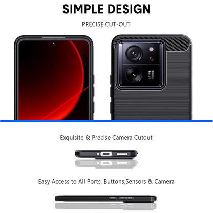 Maska za Xiaomi 13T Pro / 13T, Techsuit, Karbon, Crna