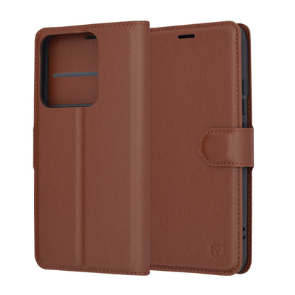 Futrola za Xiaomi 14, Techsuit, Kožna Folio, Smeđa