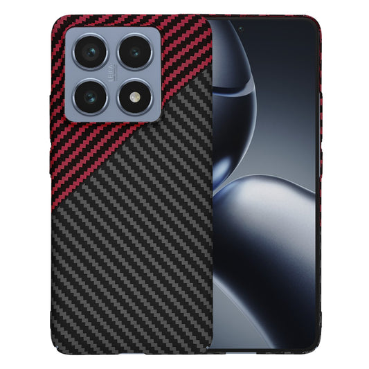 Maska za Xiaomi 14T Pro, Techsuit, Carbonite FiberShell, Crno Crvena
