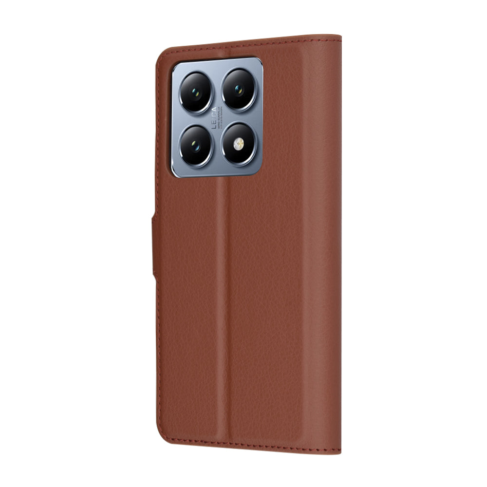 Futrola za Xiaomi 14T Pro, Techsuit, Kožna Folio, Smeđa