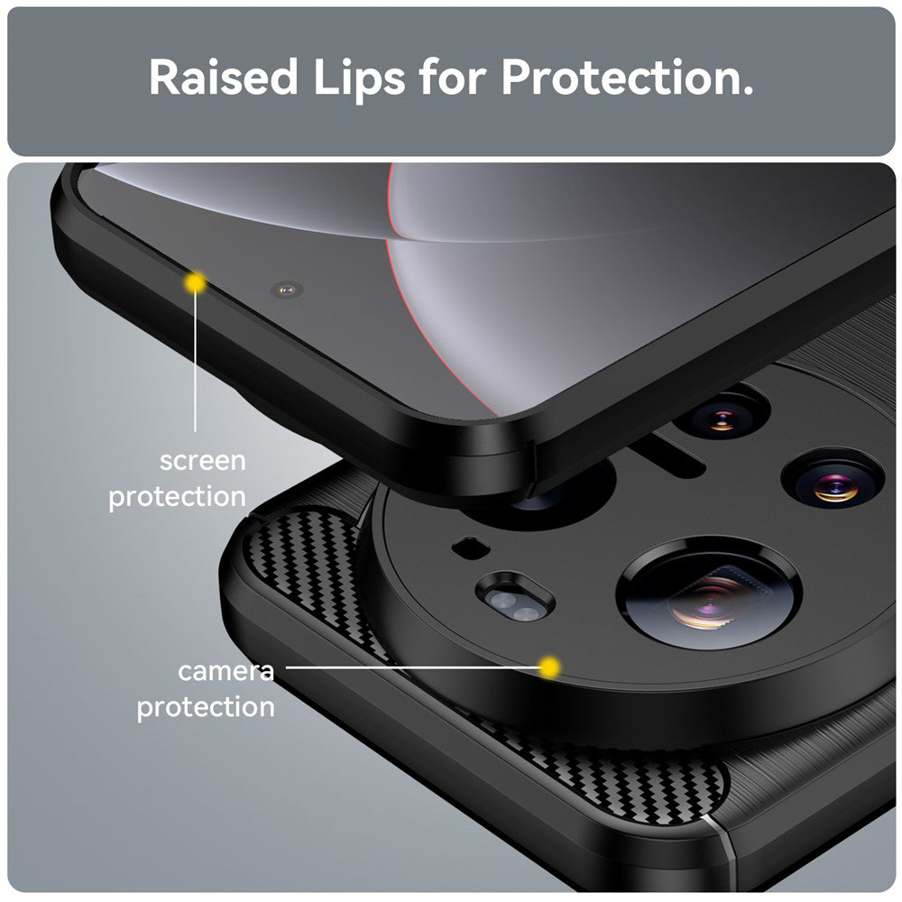 Futrola za Xiaomi 17 Ultra, Techsuit, Karbon, Crna