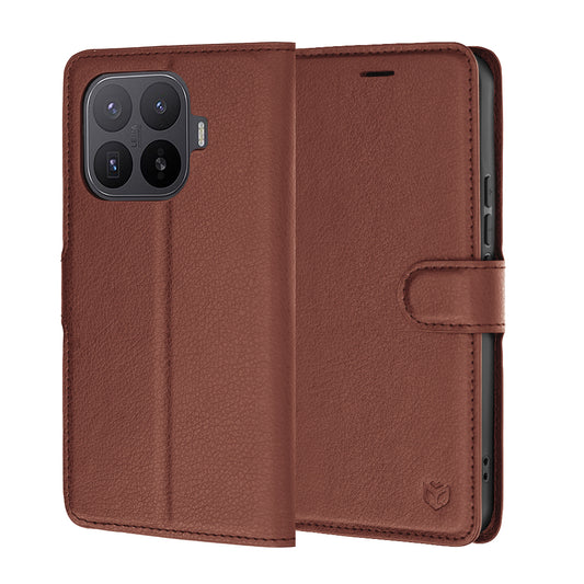 Futrola za Xiaomi 17T Pro, Techsuit, Kožna Folio, Smeđa
