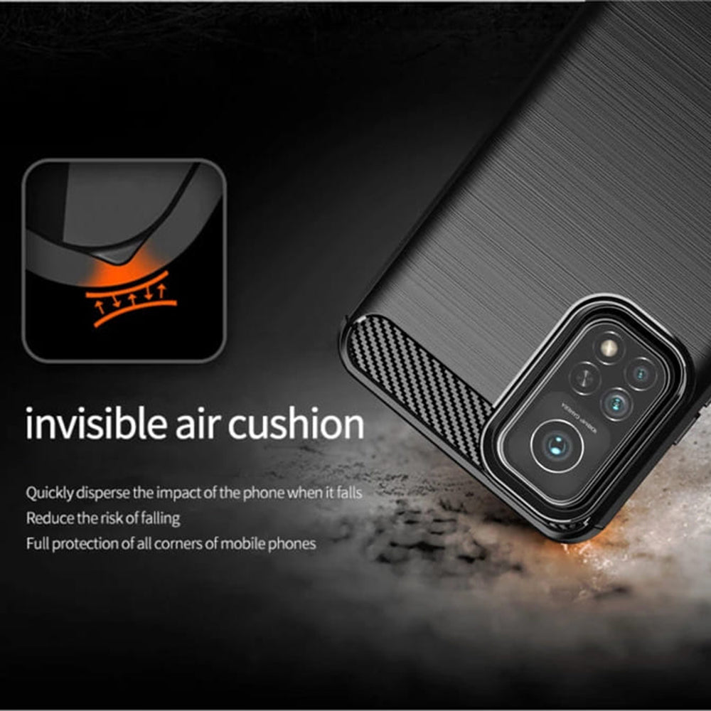 Maska za Xiaomi Mi 10T 5G / 10T Pro 5G, Techsuit, Karbon, Crna