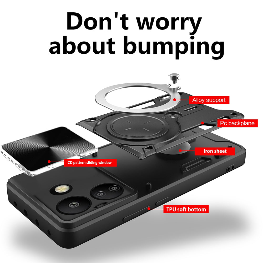 Maska za Xiaomi Poco C65 / Redmi 13C, Techsuit, CamGuard Pro, Crna