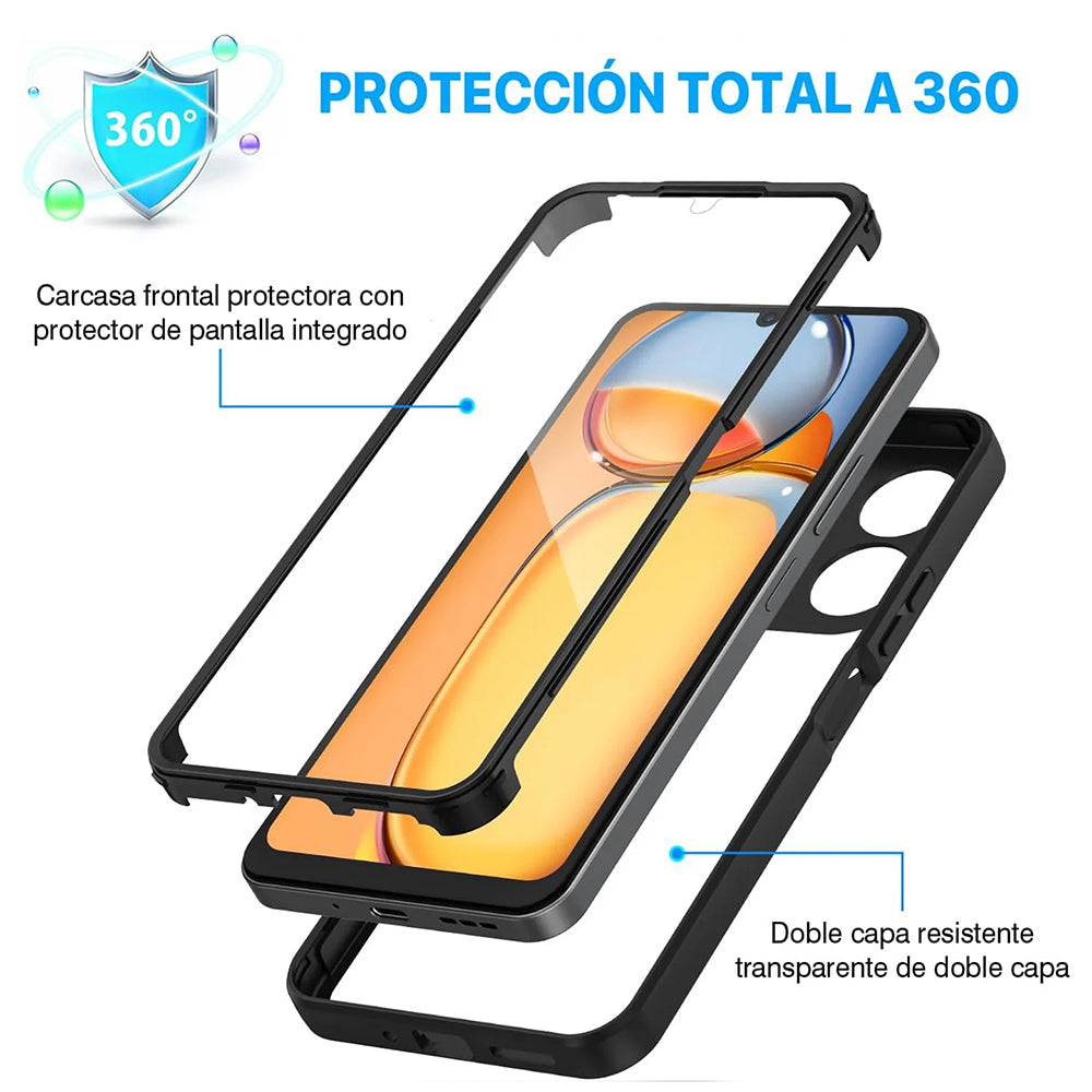 Maska za Xiaomi Poco C65 / Redmi 13C, Techsuit, ColorVerse 360, Crna