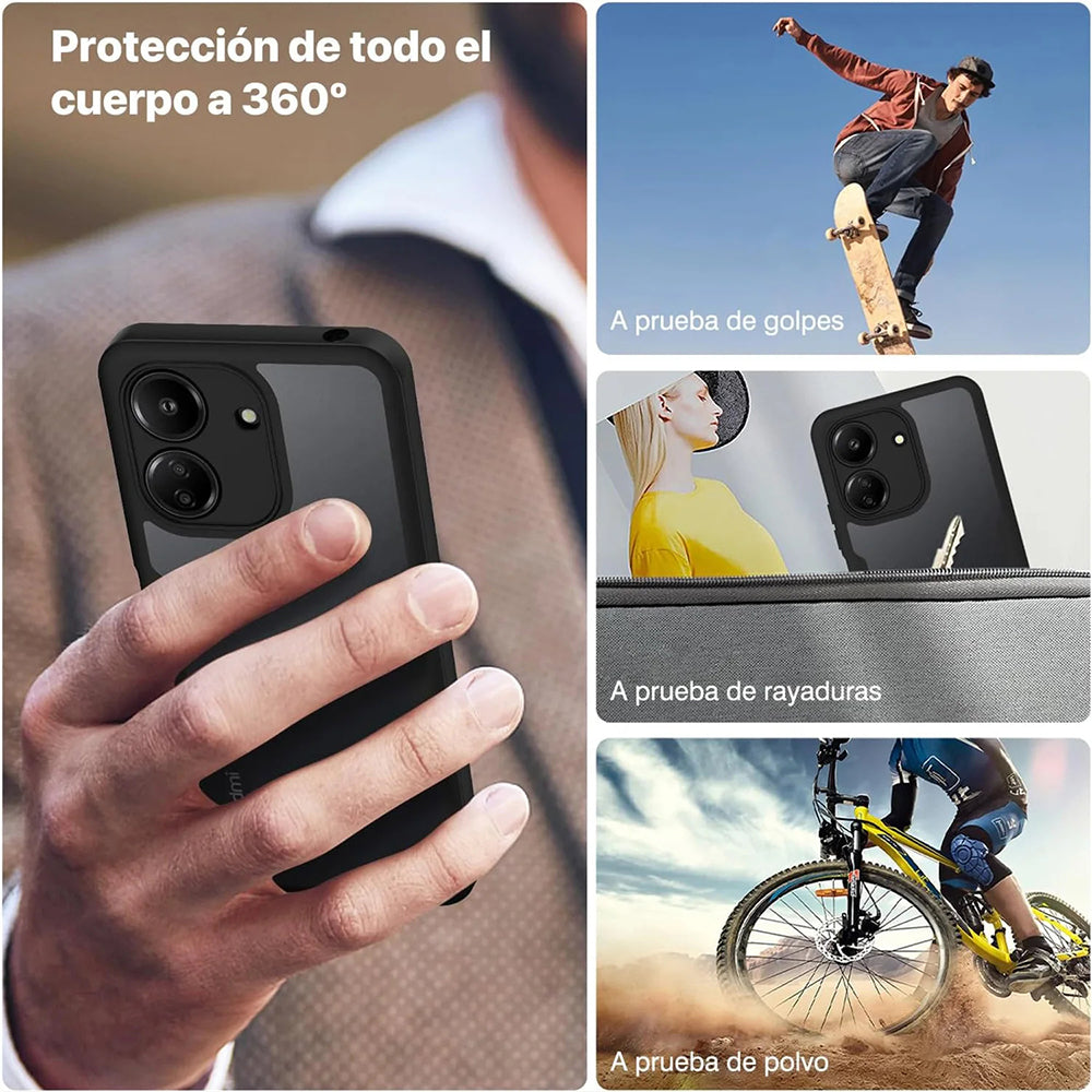 Maska za Xiaomi Poco C65 / Redmi 13C, Techsuit, ColorVerse 360, Crna