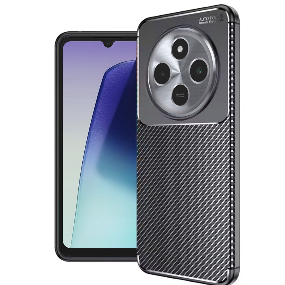 Maska za Xiaomi Poco C75 / Redmi 14C, Techsuit, CarbonFiber, Crna