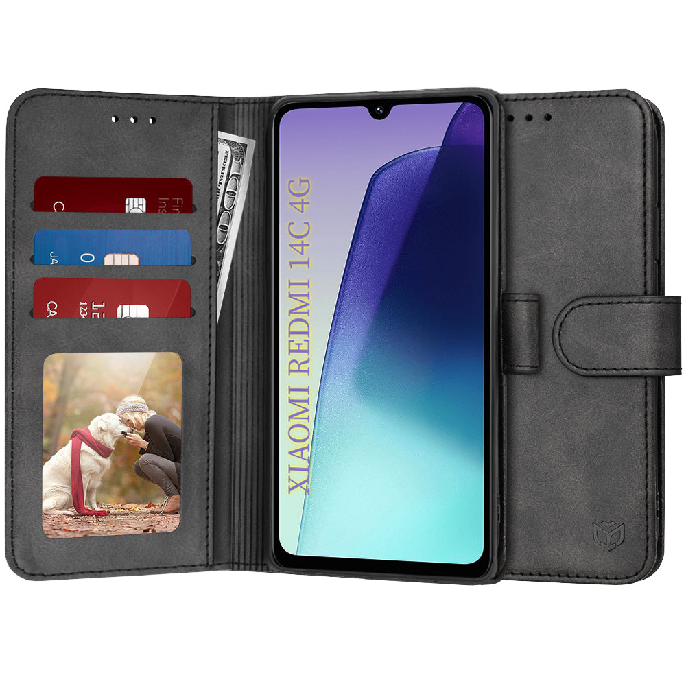 Futrola za Xiaomi Poco C75 / Redmi 14C, Techsuit, Diary Book, Crna