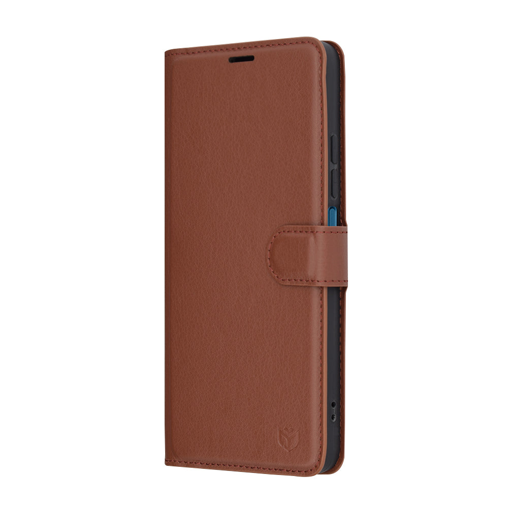 Futrola za Xiaomi Poco C75 / Redmi 14C, Techsuit, Kožna Folio, Smeđa
