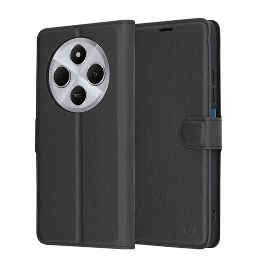 Futrola za Xiaomi Poco C75 / Redmi 14C, Techsuit, Kožna Folio, Crna