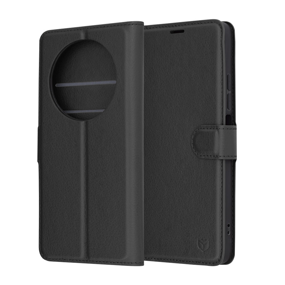 Futrola za Xiaomi Poco C75 / Redmi 14C, Techsuit, Kožna Folio, Crna
