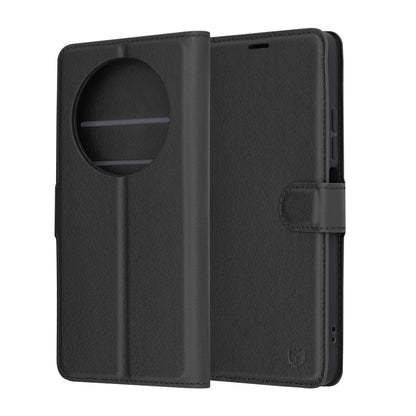 Futrola za Xiaomi Poco C75 / Redmi 14C, Techsuit, Kožna Folio, Crna