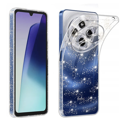Maska za Xiaomi Poco C75 / Redmi 14C, Techsuit, SparkleSkin, Prozirna