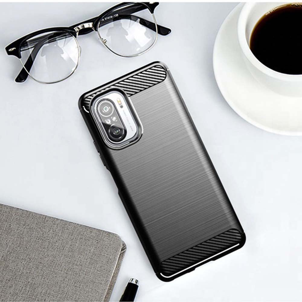 Maska za Xiaomi Poco F3 / Mi 11i, Techsuit, Karbon, Crna