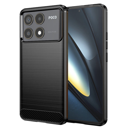 Maska za Xiaomi Poco F6 Pro, Techsuit, Karbon, Crna