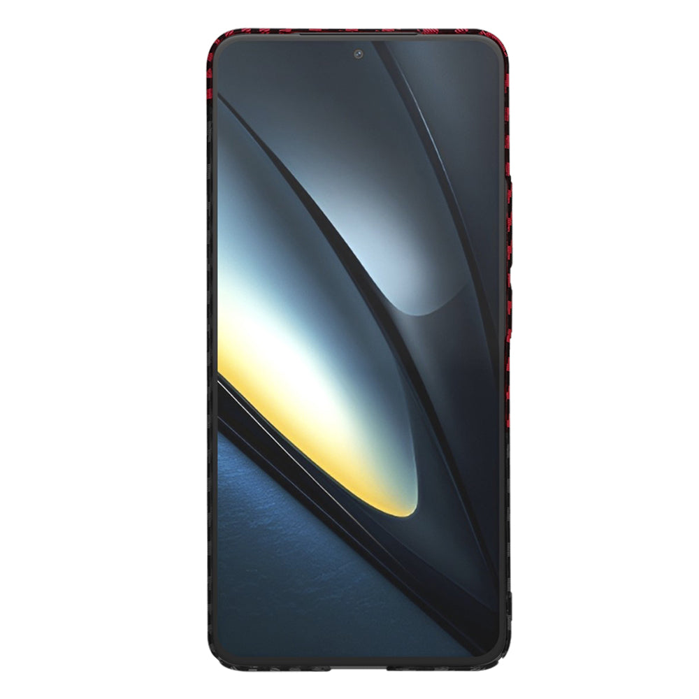 Maska za Xiaomi Poco F6 Pro, Techsuit, Carbonite FiberShell, Crno Crvena