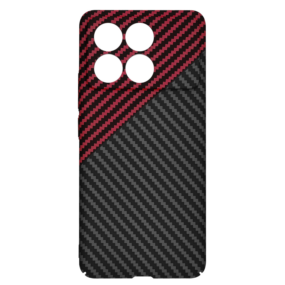 Maska za Xiaomi Poco F6 Pro, Techsuit, Carbonite FiberShell, Crno Crvena