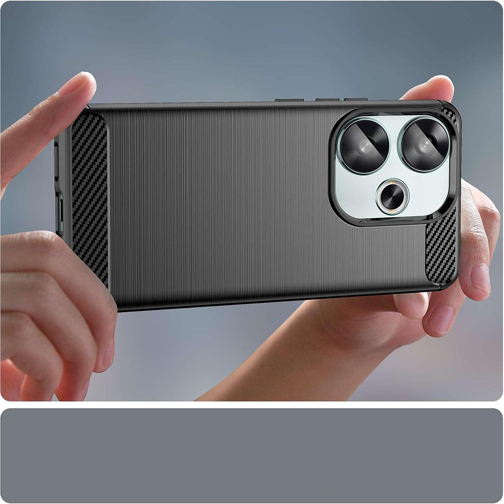 Maska za Xiaomi Poco F6, Techsuit, Karbon, Crna