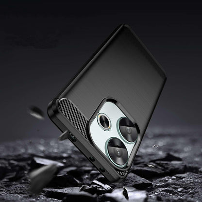 Maska za Xiaomi Poco F6, Techsuit, Karbon, Crna