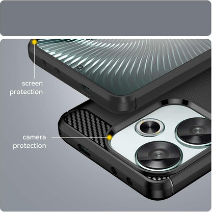 Maska za Xiaomi Poco F6, Techsuit, Karbon, Crna