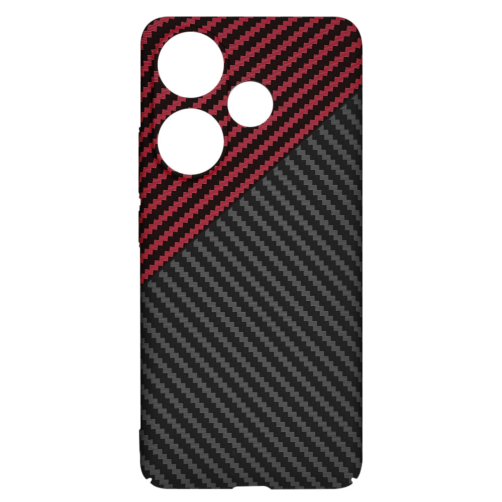 Maska za Xiaomi Poco F6, Techsuit, Carbonite FiberShell, Crno Crvena