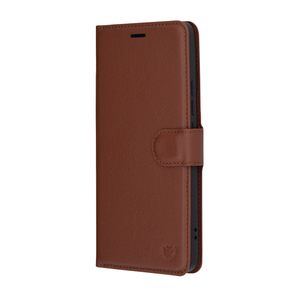 Futrola za Xiaomi Poco F6, Techsuit, Kožna Folio, Smeđa