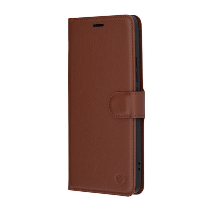 Futrola za Xiaomi Poco F6, Techsuit, Kožna Folio, Smeđa