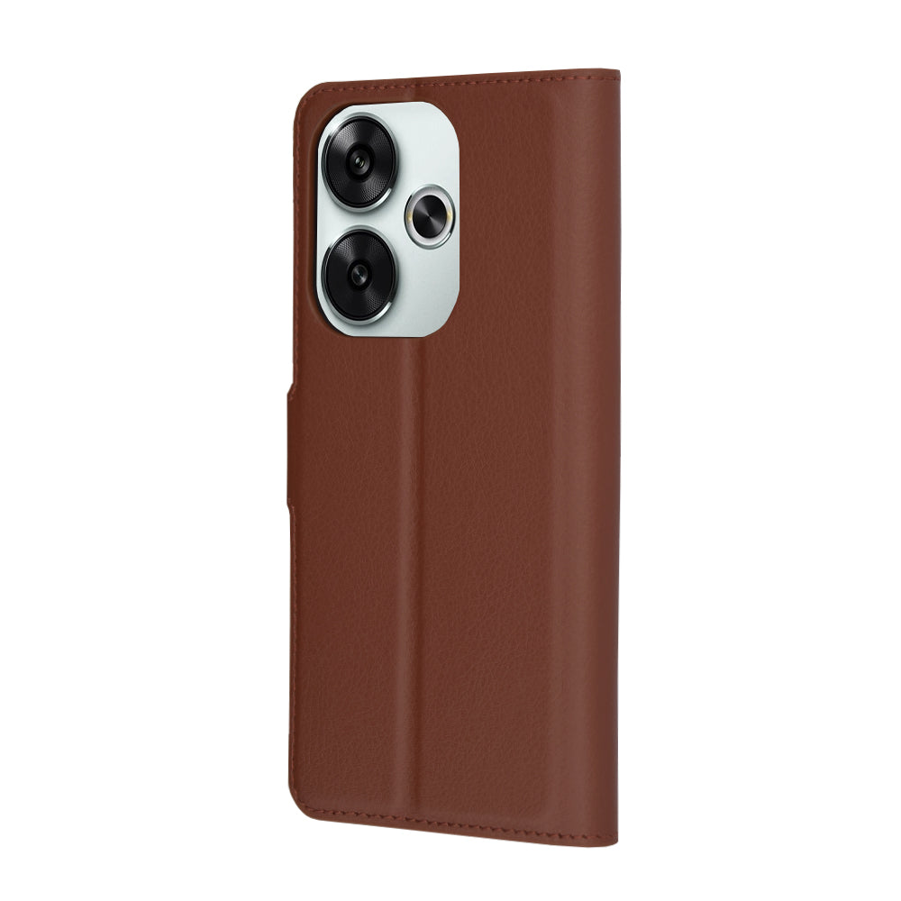 Futrola za Xiaomi Poco F6, Techsuit, Kožna Folio, Smeđa