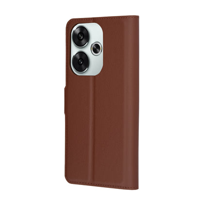 Futrola za Xiaomi Poco F6, Techsuit, Kožna Folio, Smeđa