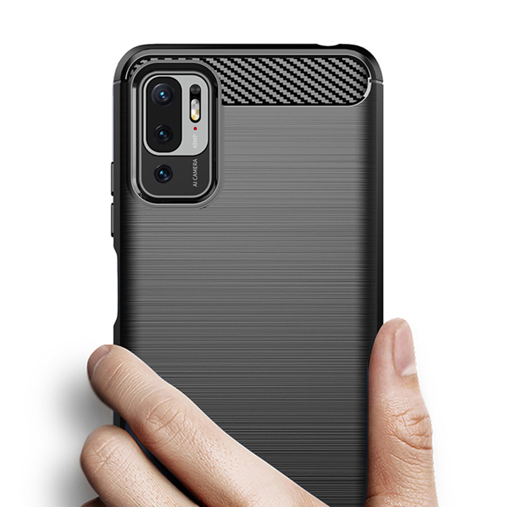 Maska za Xiaomi Poco M3 Pro 5G / Redmi Note 10 5G, Techsuit, Karbon, Crna