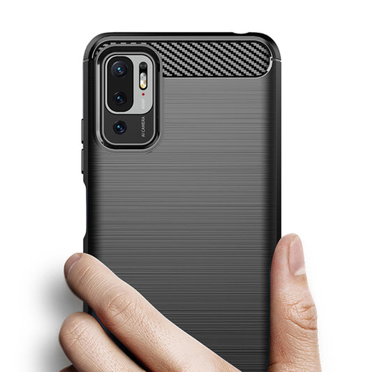 Maska za Xiaomi Poco M3 Pro 5G / Redmi Note 10 5G, Techsuit, Karbon, Crna