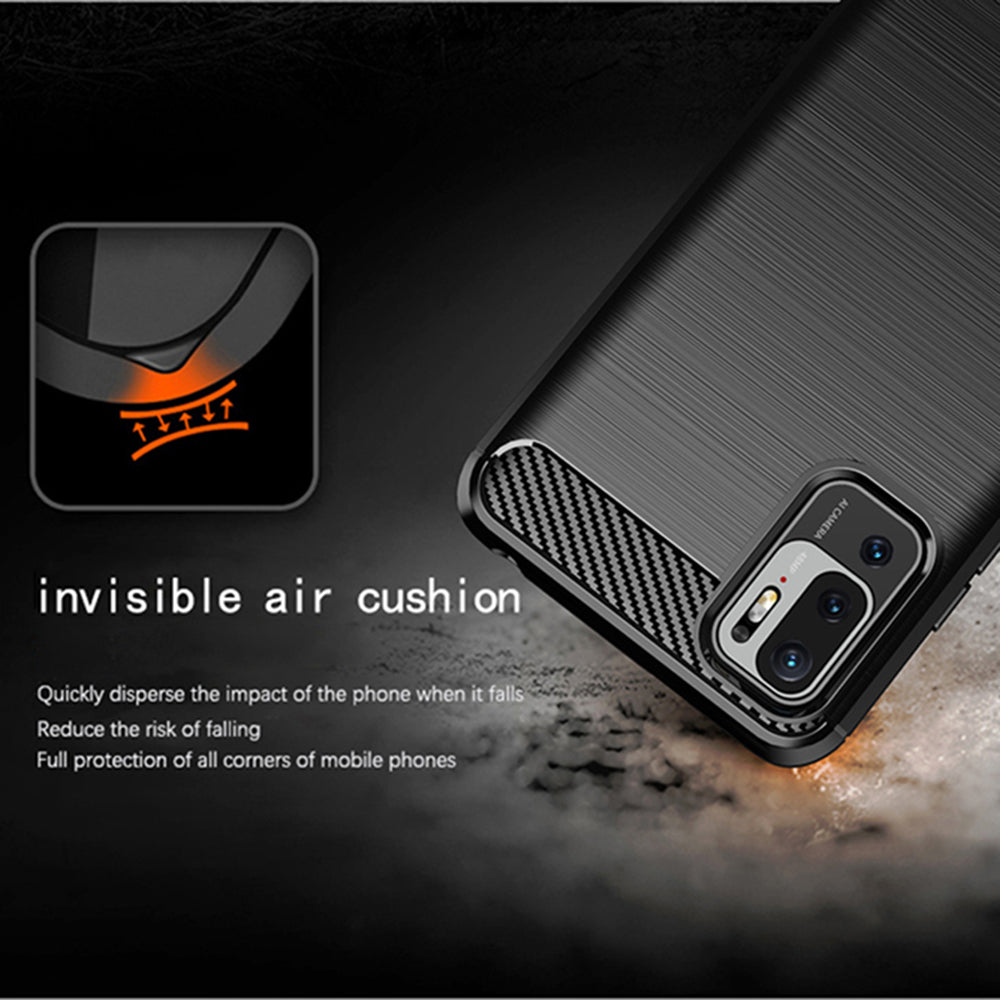 Maska za Xiaomi Poco M3 Pro 5G / Redmi Note 10 5G, Techsuit, Karbon, Crna