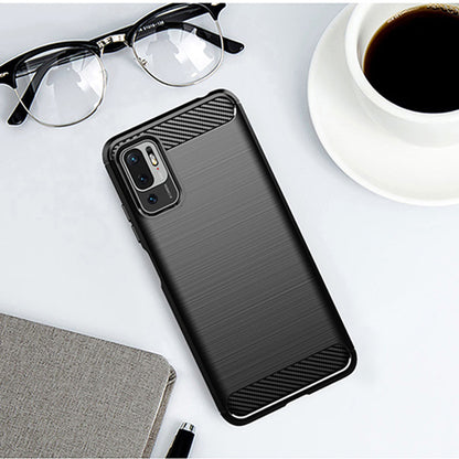 Maska za Xiaomi Poco M3 Pro 5G / Redmi Note 10 5G, Techsuit, Karbon, Crna