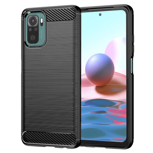 Maska za Xiaomi Poco M5s / Redmi Note 10S / Note 10, Techsuit, Karbon, Crna
