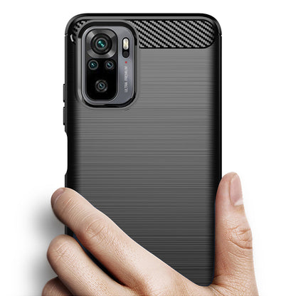 Maska za Xiaomi Poco M5s / Redmi Note 10S / Note 10, Techsuit, Karbon, Crna