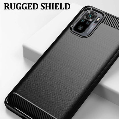 Maska za Xiaomi Poco M5s / Redmi Note 10S / Note 10, Techsuit, Karbon, Crna