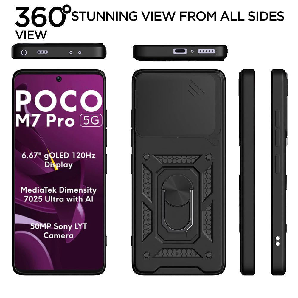 Maska za Xiaomi Poco M7 Pro 5G, Techsuit, CamShield, Crna