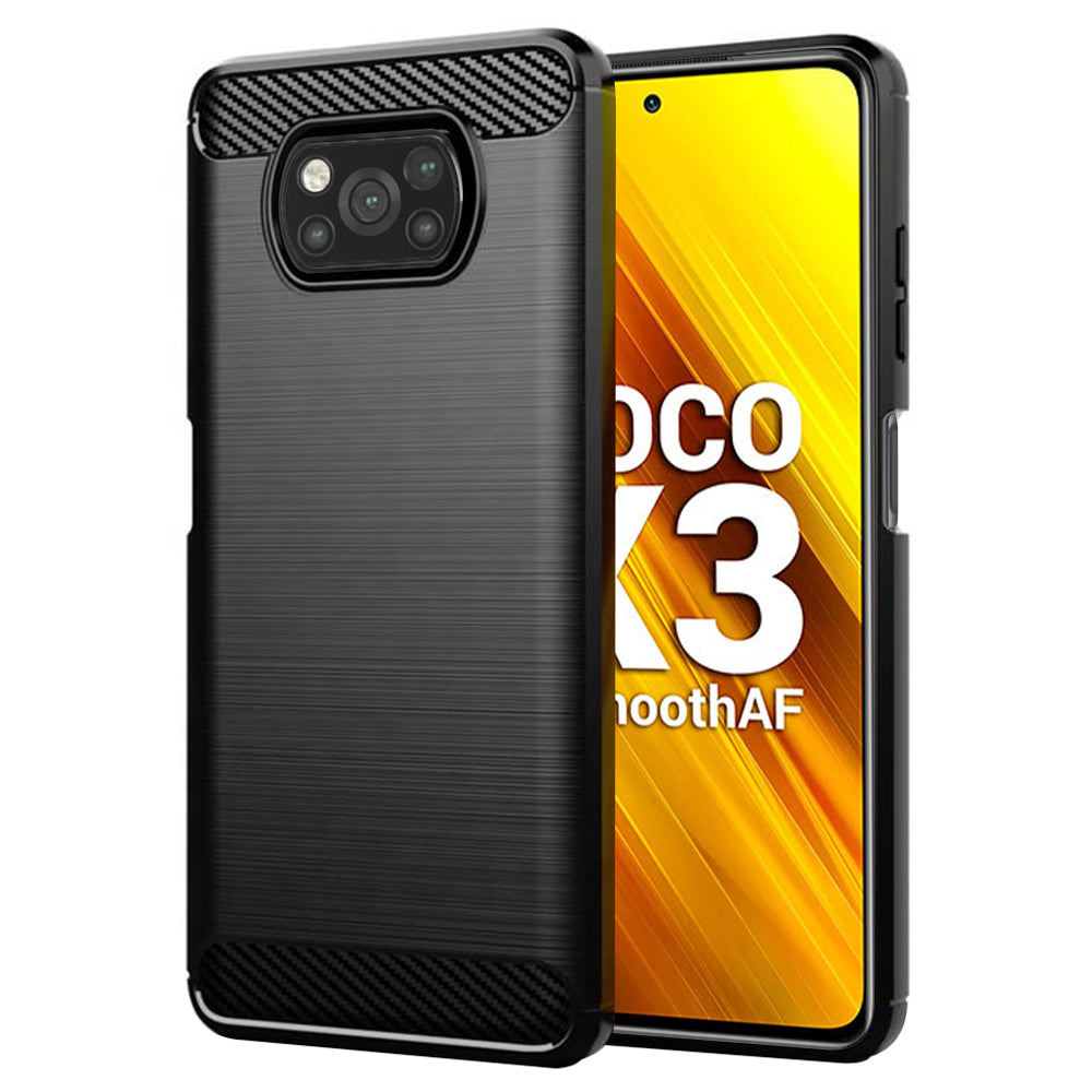 Maska za Xiaomi Poco X3 Pro / X3 NFC / X3, Techsuit, Karbon, Crna