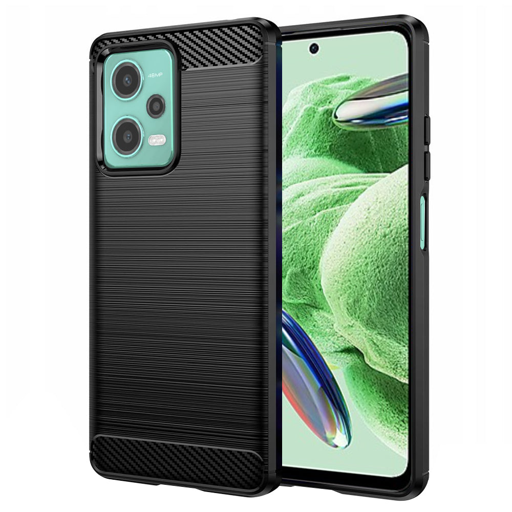 Maska za Xiaomi Poco X5 / Note 12 5G, Techsuit, Karbon, Crna
