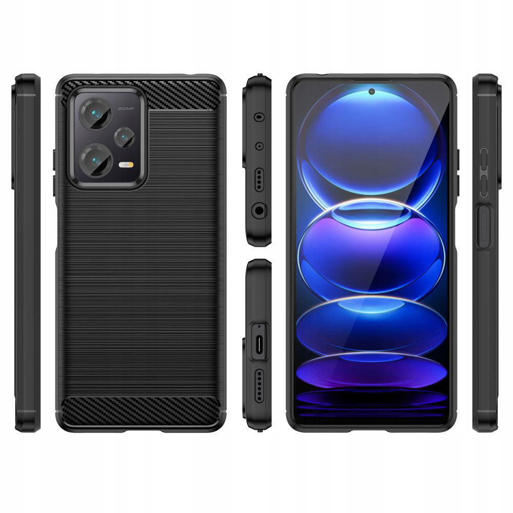 Maska za Xiaomi Poco X5 / Note 12 5G, Techsuit, Karbon, Crna