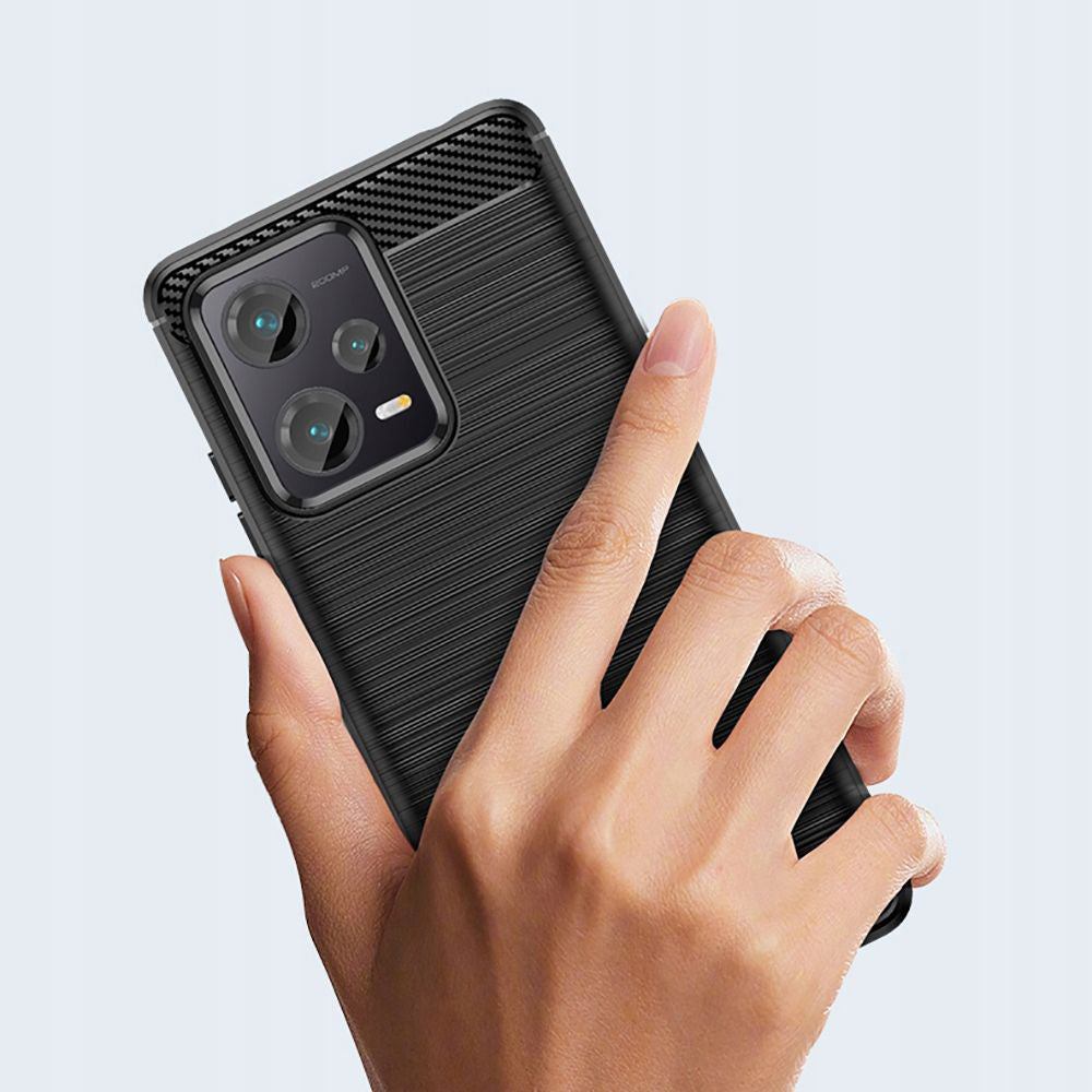 Maska za Xiaomi Poco X5 / Note 12 5G, Techsuit, Karbon, Crna