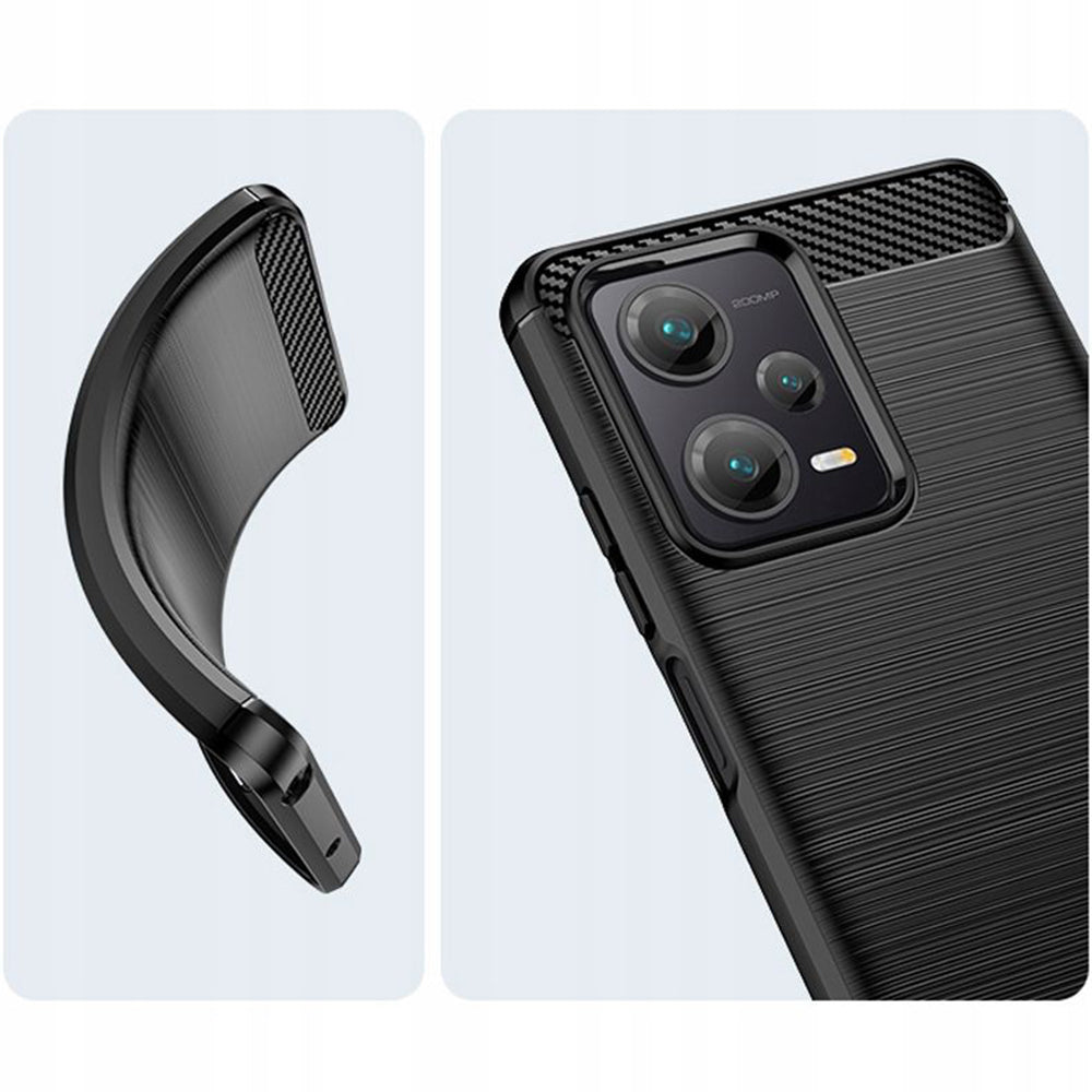 Maska za Xiaomi Poco X5 / Note 12 5G, Techsuit, Karbon, Crna